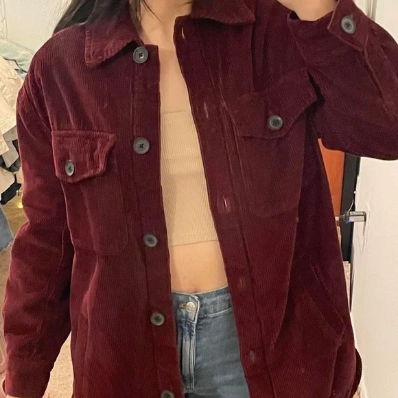 🔥Bershka Women's Burgundy Jacket 🧥 - Picture 1 of 10